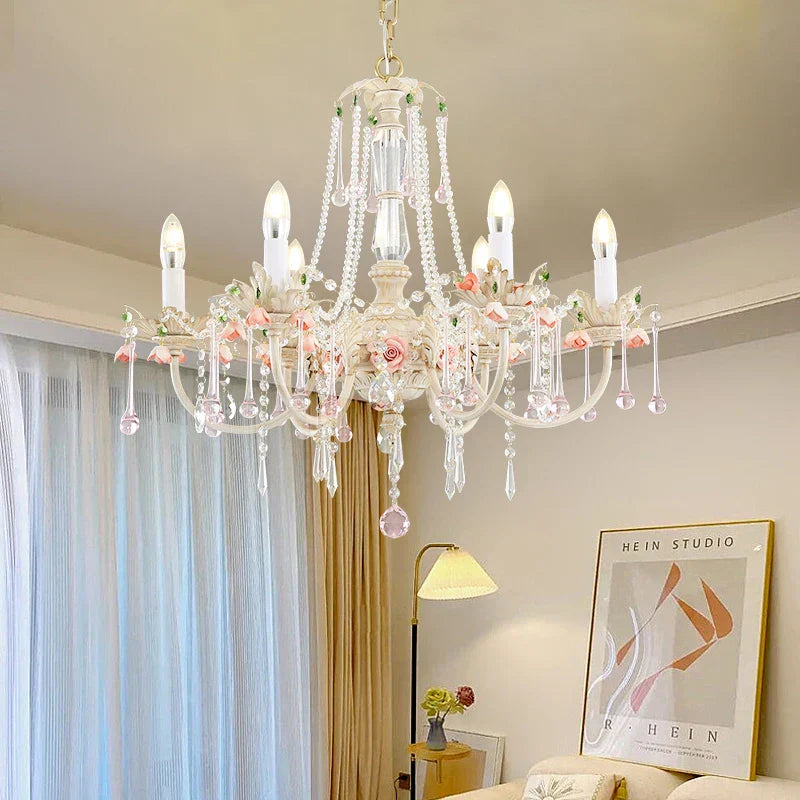 Crystal Chandelier: Elegant French Light Luxury Candle Design for Romantic Living and Dining Rooms