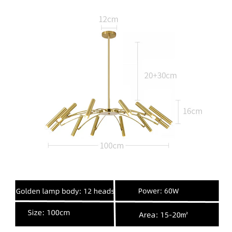 Black Sputnik Chandelier: Nordic Design, Adjustable Lighting for Home Décor