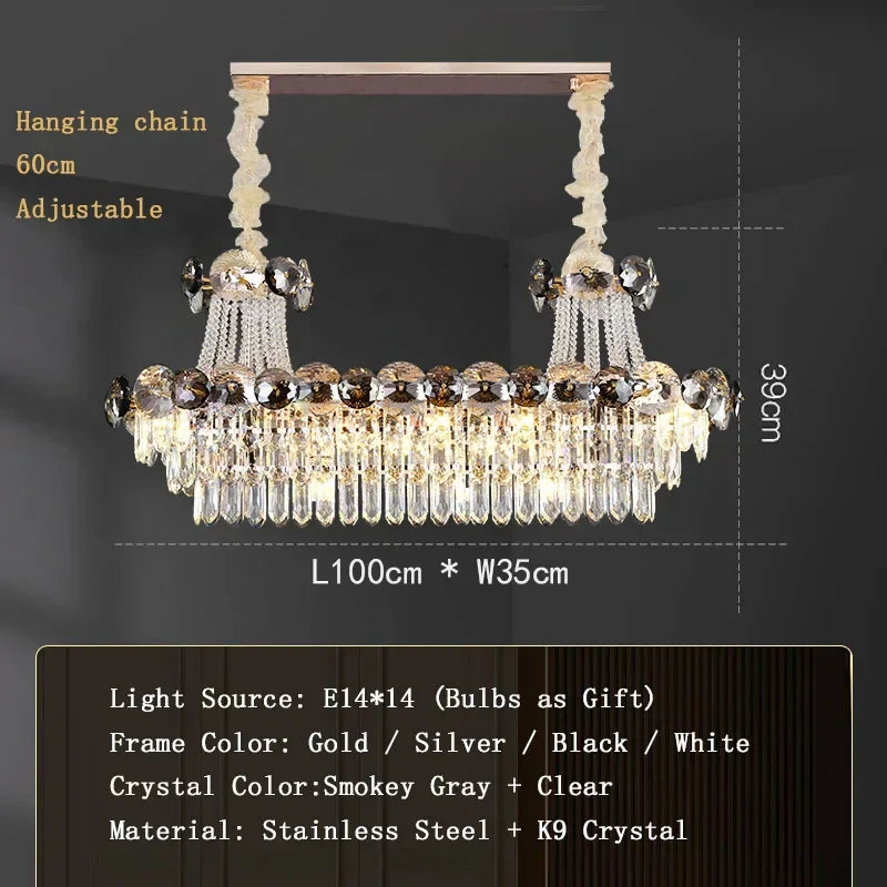 Modern Crystal Chandeliers for Luxury Living Room Staircase Lighting