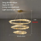 LED Crystal Chandelier Dimmable Luxe Halo Alloy Fixture