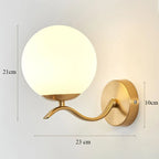 Modern Glass Shade Wall Lamp for Bedroom Loft Design, Up Down Iron LED Night Lights.