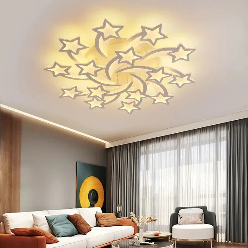 LED Acrylic Chandelier Lights with Remote for Home Indoor Lighting