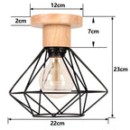 Industrial LED Ceiling Light: Modern Retro Loft Plafonniers for Living Room Kitchen Cage Home Decor