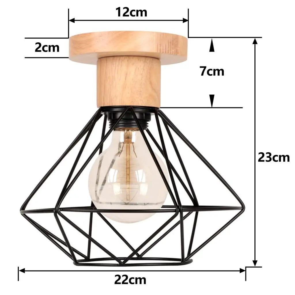 Industrial LED Ceiling Light: Modern Retro Loft Plafonniers for Living Room Kitchen Cage Home Decor