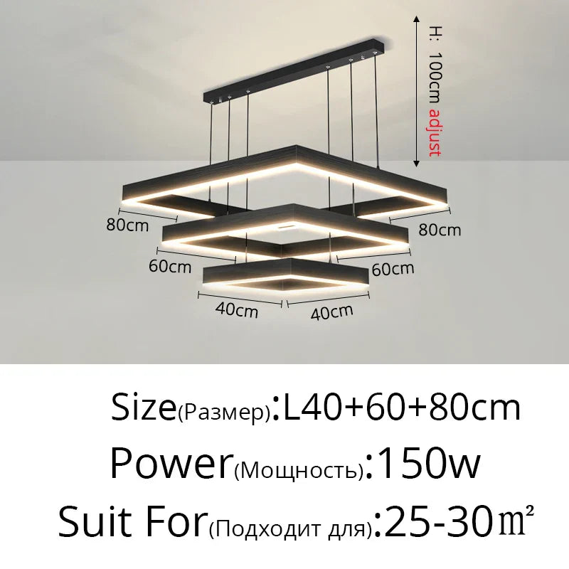 Nordic Designer Aluminum LED Chandelier for Living Room Dining Table by Afralia™