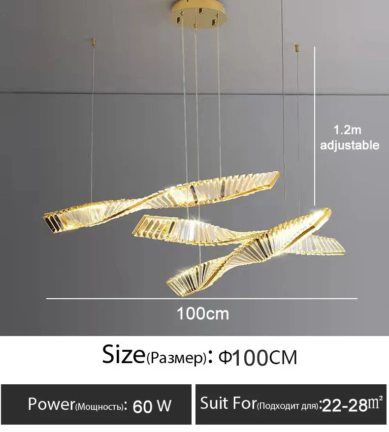 Luxury Irregular Crystal LED Ceiling Chandelier