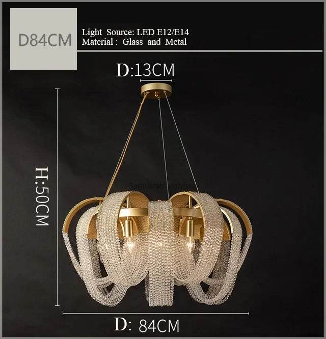 Tassel Crystal Chandelier: Luxe Lighting for Home, Restaurant, Hotel Decor