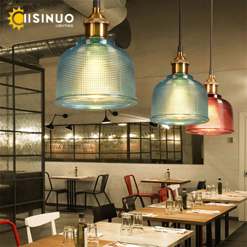 Glass Pendant Lights with E27 Holder for Dining Room, Bedroom, Bar, Café Décor