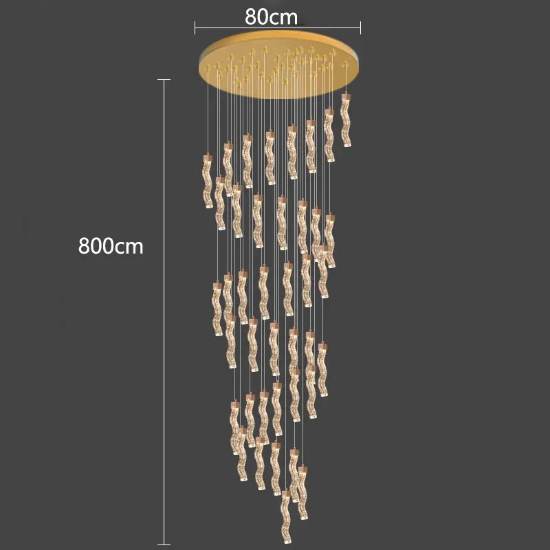 Crystal Chandelier Stair Pendant Lamp Living Room Pendant Lights Interior Lighting