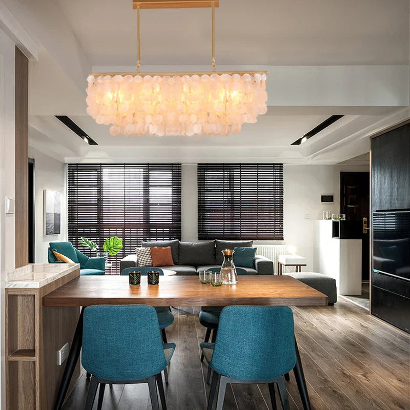 Shell Chandelier: Mediterranean Sea Pendant Light for Home, Bar, Restaurant.