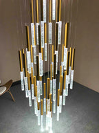 Crystal Loft Chandelier: Modern Nordic Art Deco Gold LED Lighting for Living Room