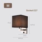 Modern Wood Iron LED Wall Lamp for Living Room Bedroom Lighting Sconce Nightlight