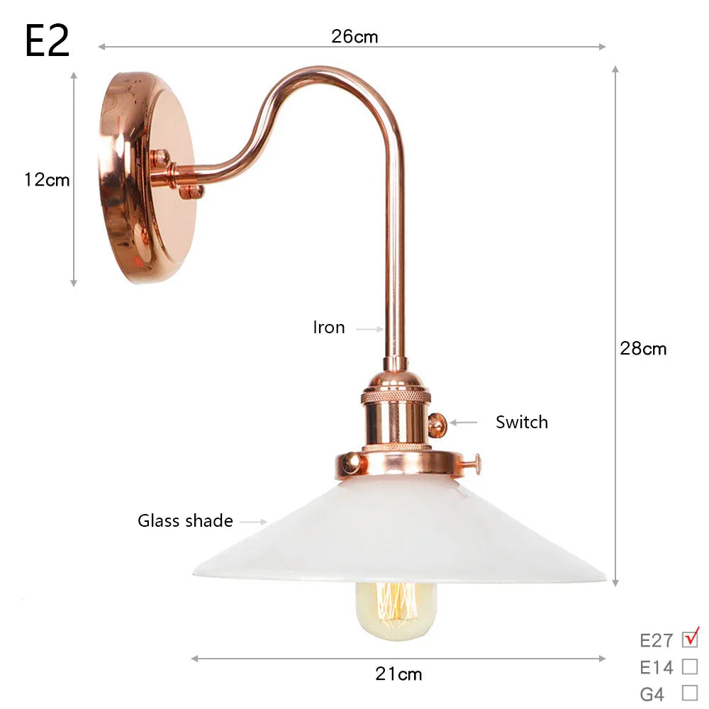 Scandinavian Glass LED Wall Sconce Modern Interior Wall Lamps