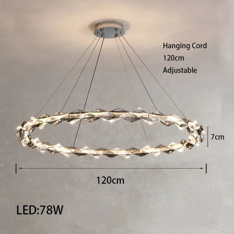 Modern Crystal LED Ceiling Chandelier Light Set for Stylish Indoor Lighting