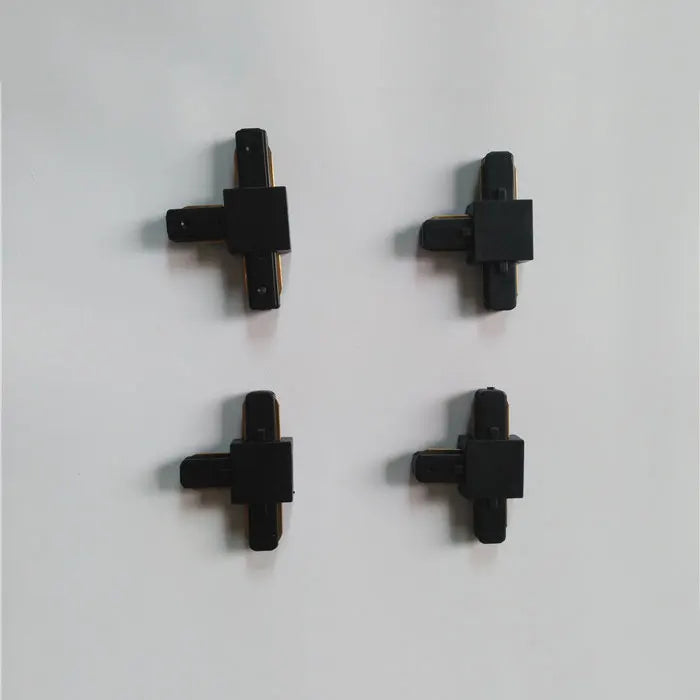Ceiling Track Rail Connector Set: Black/White, Straight/Cross, 0.5m/1m, 2-Wire