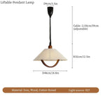 Wood Ceiling Pendant Lights for Kitchen Bedroom, Elegant Retractable Chandelier for Home Decor