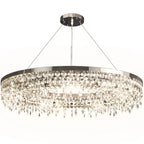 Crystal Circle LED Chandelier for Modern Luxury Living Room Decor