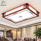 Solid Wood LED Ceiling Lamp, Nordic Modern Design, Hollow Carved, Living Room Bedroom Decor