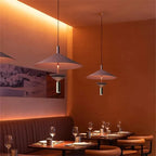 Red UFO Pendant Light for Dining and Living Room, Minimalist LED Lamp