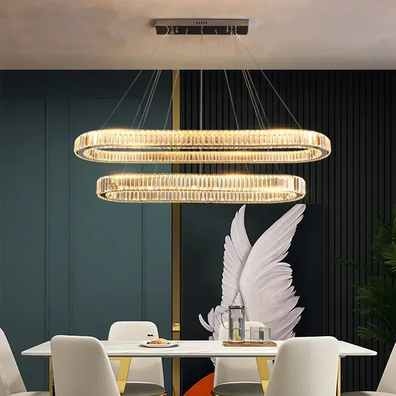 Crystal LED Chandelier: Modern Luxury Lighting for Living & Dining Room