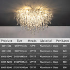 Teardrop Crystal Ceiling Chandelier - Modern Luxury Branch Crystal Chandeliers