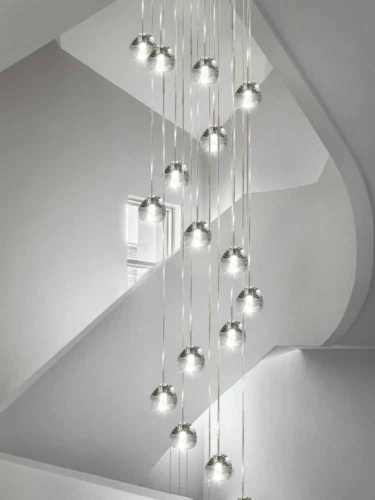 Luxury Spiral Staircase Chandelier LED Pendent Lamp for Stylish Living Room