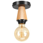 Nordic LED Pendant Light Iron Wooden Minimalist Ceiling Hanging Lamp