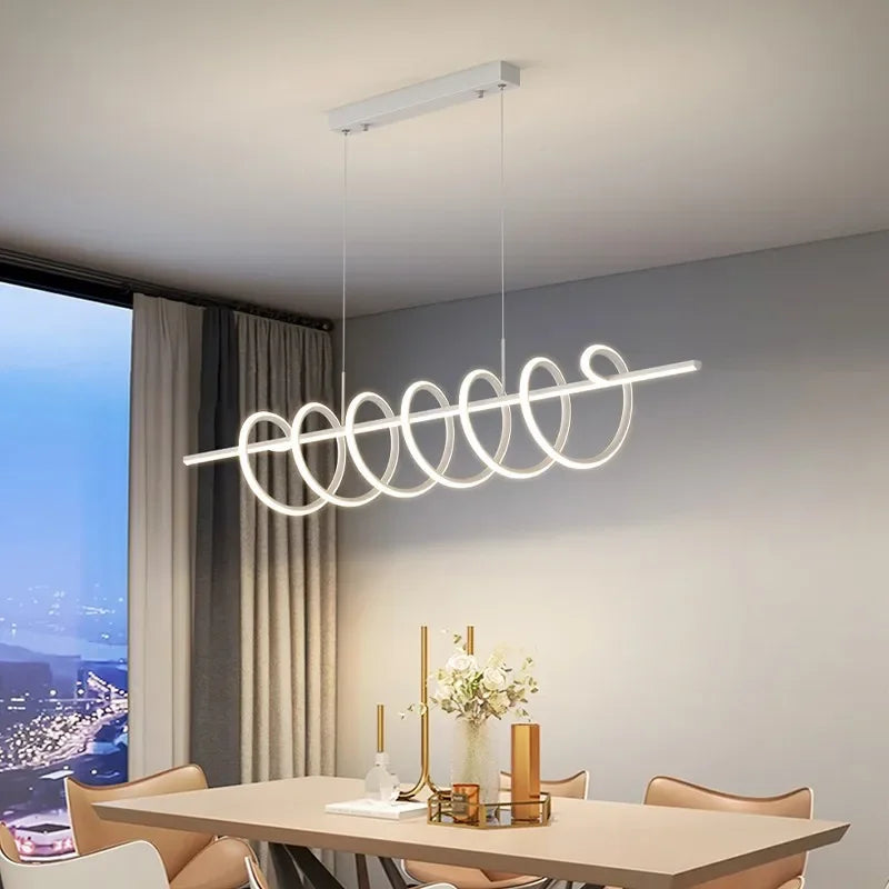 Spiral Aluminum LED Chandeliers by - Modern Design for Dining Room, Bedroom, Kitchen
