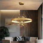 Modern Stainless Steel Ring Pendant Lighting for Home Decorución