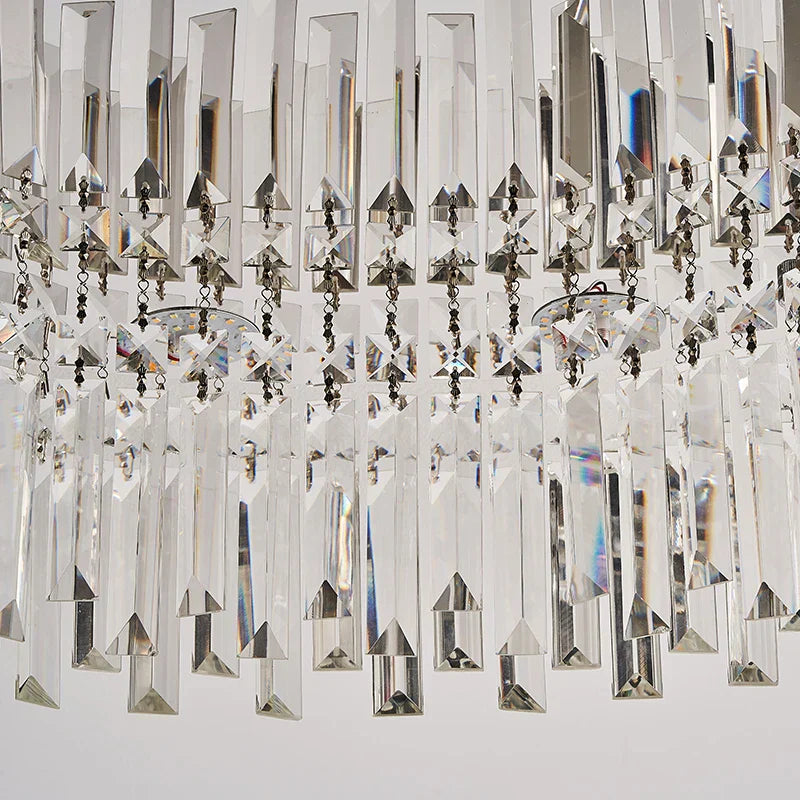 Luxury Crystal Round Black Gold Ceiling Chandelier for Bedroom Living Room Lighting