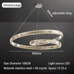 Crystal Chandelier LED Light Fixture, Luxury Decor Hanging Lamp, Modern Home Lighting