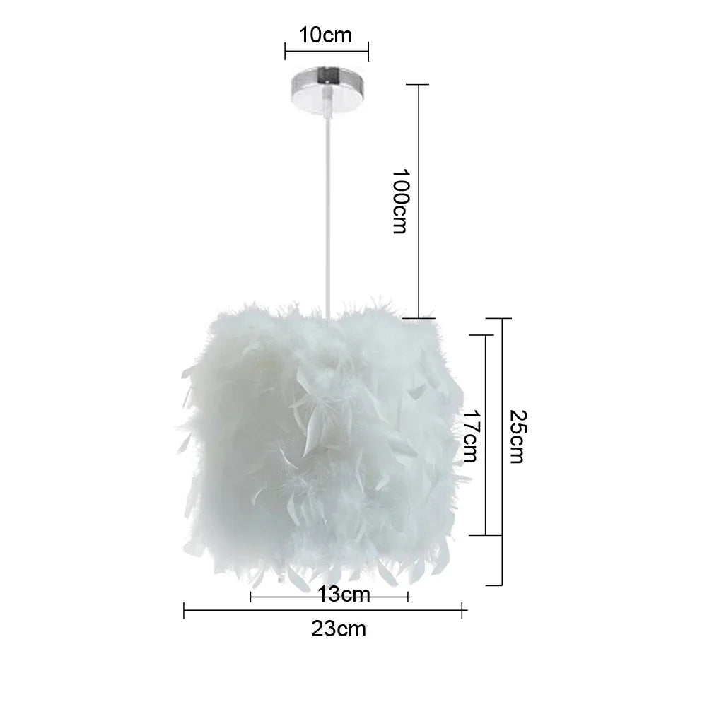 Feather Pendant LED Chandelier - Modern Bedroom Study Room Decoration
