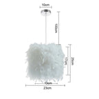 Feather Pendant LED Chandelier - Modern Bedroom Study Room Decoration