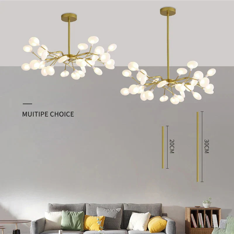 Branch Shape Firefly Ceiling Chandelier G4 Led Lighting Indoor Hanging Lamp