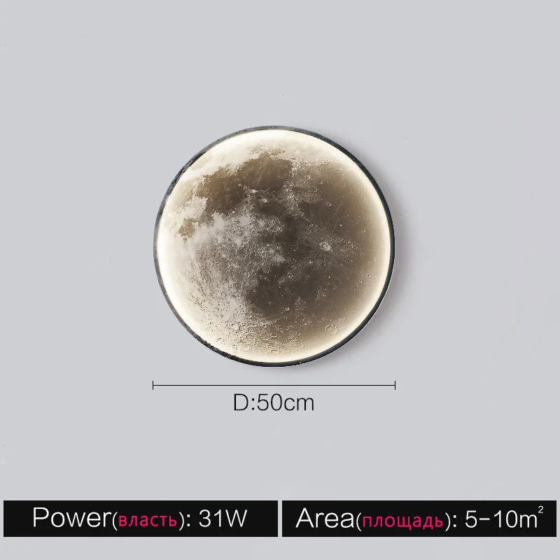 Moon Wall Lamp: Modern Simple Art Decoration for Living Room, Bedroom & Aisle