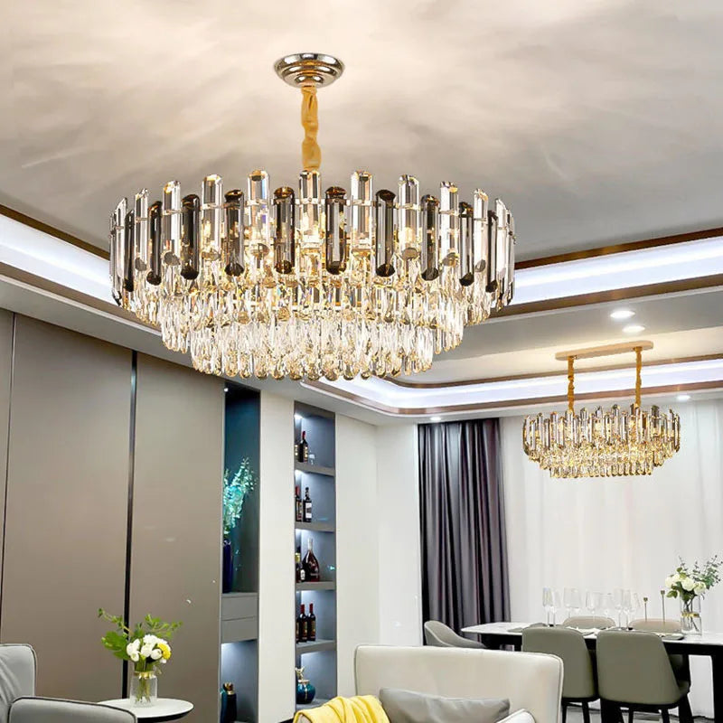 Luxury Crystal Chandelier: Modern Living Room & Dining Room LED Lighting