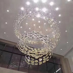 Modern Glass Chandelier for Hotels, Villas & Spiral Staircases
