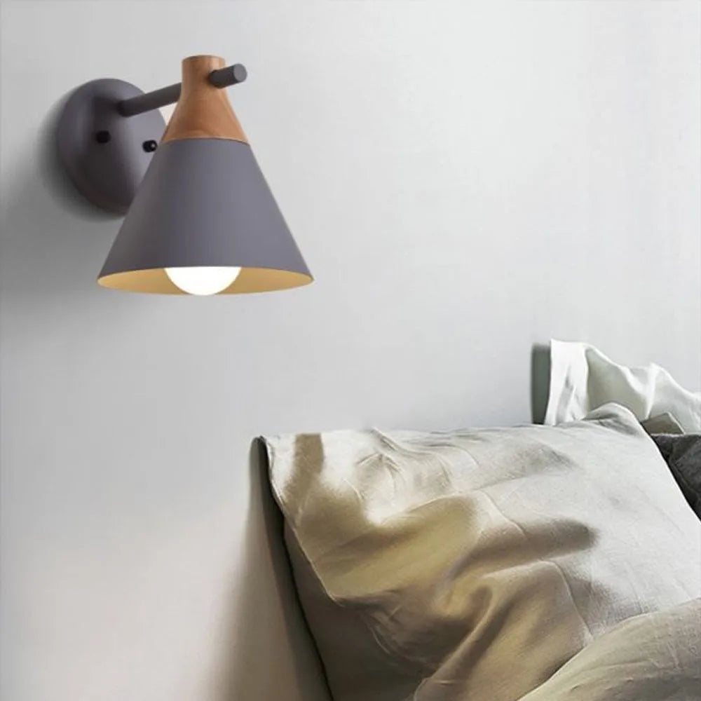 Nordic Iron Art Wall Sconce Shade with E27 Base for Modern Living Spaces