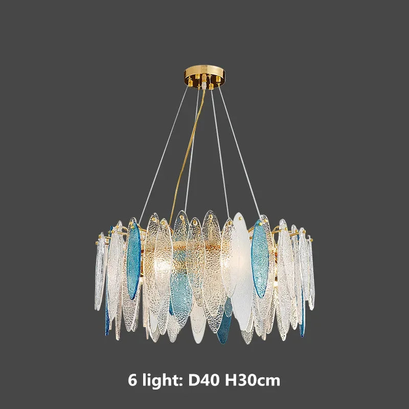 Gold Metal Chain LED Pendant Lights for Modern Luxury Living Room