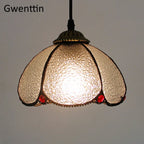 Tiffany Pendant Lights: Stained Glass Hanging Lamp for Mediterranean Loft Home Decor