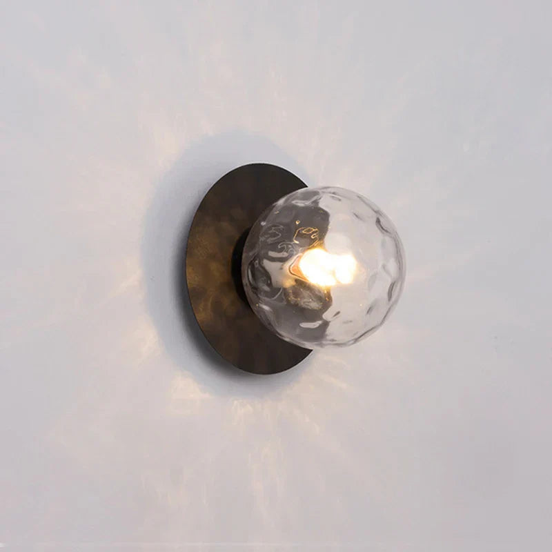 Round Glass Wall Light for Living Room Bedroom Decor
