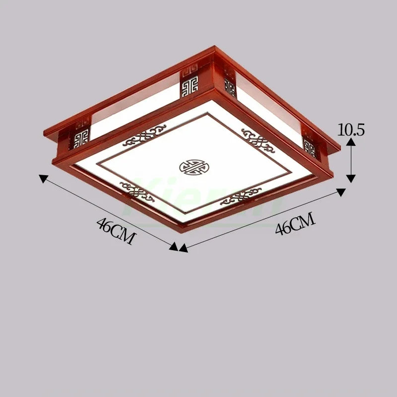 Solid Wood LED Ceiling Lamp, Nordic Modern Design, Hollow Carved, Living Room Bedroom Decor