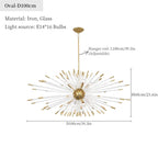 Modern Sputnik Pendant LED Chandelier for Living Room Bedroom Decor