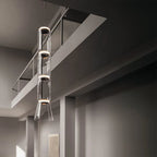 Modern Clear Glass LED Ceiling Chandelier for Living Room & Bar Décor