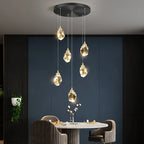 Diamond Crystal Ball Chandelier, Luxury LED Light Fixture for Staircase and Living Room