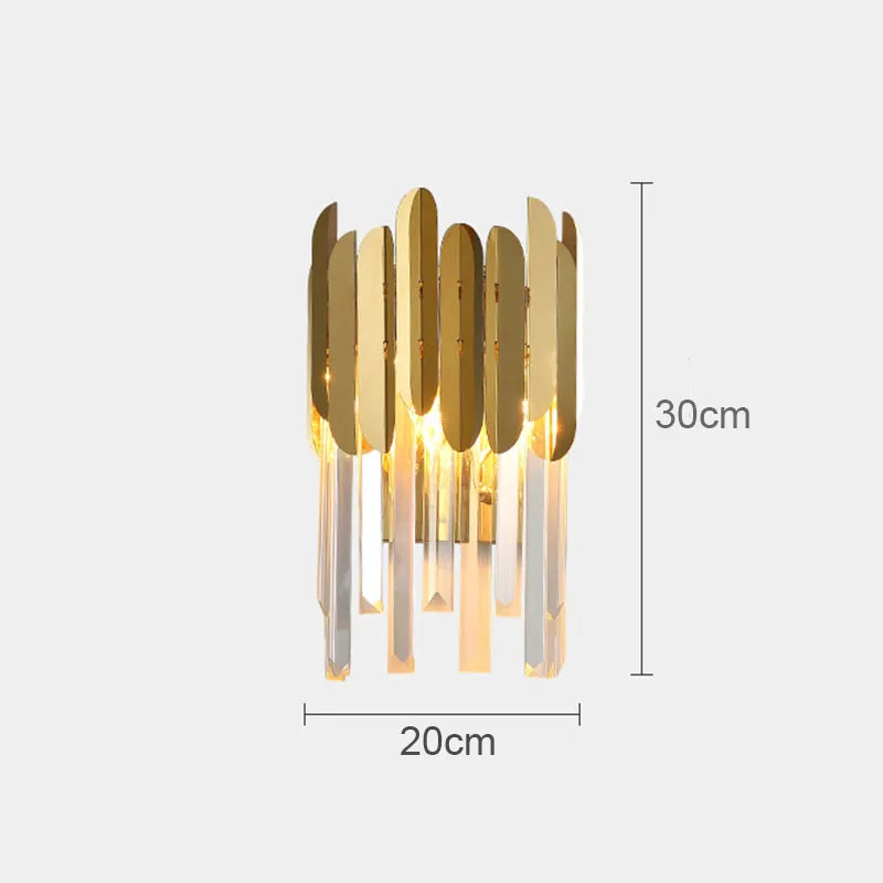 Gold Crystal LED Wall Lamp for Elegant Home Lighting