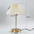 Adjustable Pleated Table Lamp Nordic Retro LED Desk Light for Living Room Bedroom