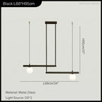 Minimalist Linear Pendant Light for Modern Living Room, LED Restaurant Chandelier