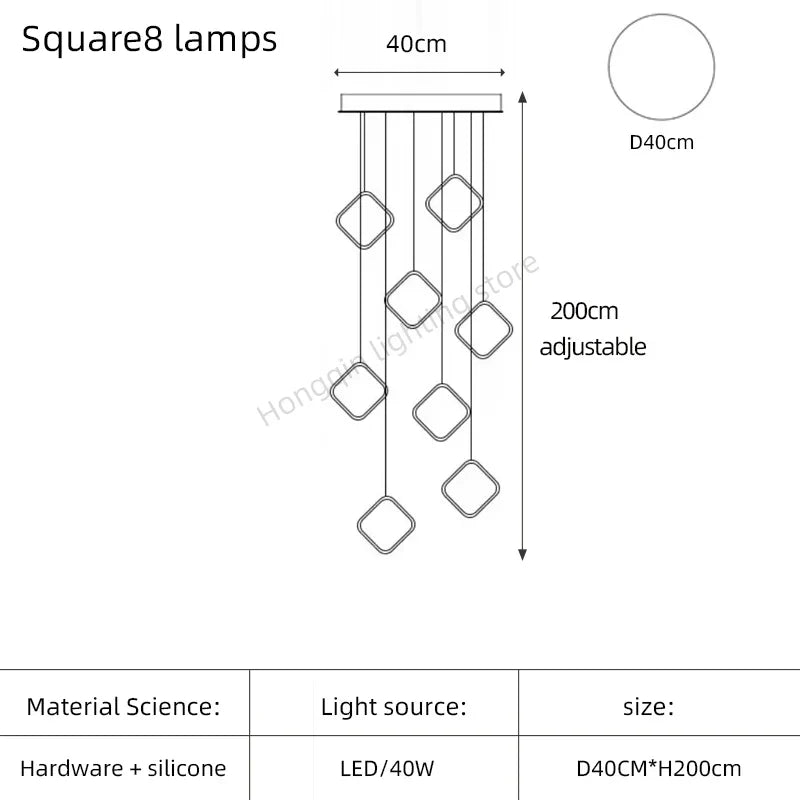 Modern Chandelier Luxury Villa Staircase Lighting by Afralia™