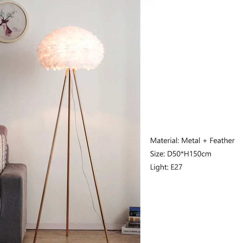 Nordic Feather Floor Lamp for Bedroom and Living Room Lighting